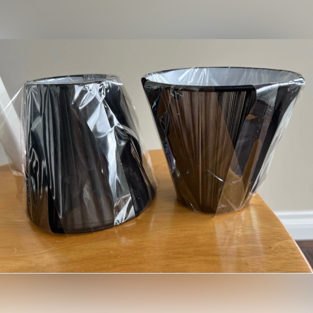 NWOT Set of 2 Black Pleated Mini Lamp Shade